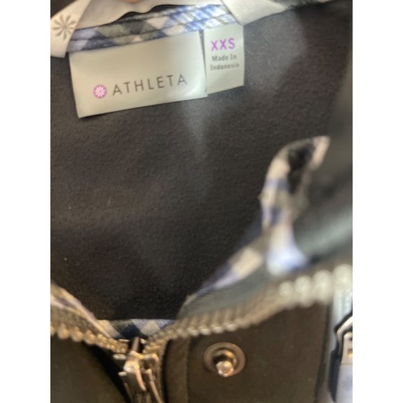 Athleta Shelter Cove Soft Shell Long Ruffle Jacket Coat XXS Black 265355 - Picture 4 of 10